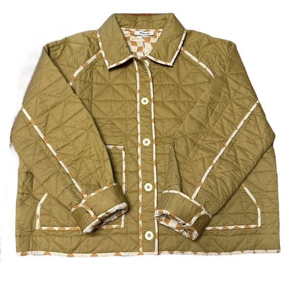 Madewell Olive Quilted Jacket - Picture 1 of 8